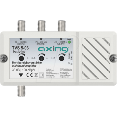 AXING TVS5-03 - Mehrbereichsverstärker 33db AXING TVS5-03 - Mehrbereichsverstärker 33db