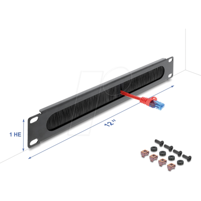 DELOCK 67465 - 12" Kabelmanagement Bürstenleiste, 1 HE, dunkelgrau DELOCK 67465 - 12" Kabelmanagement Bürstenleiste, 1 HE, dunkelgrau