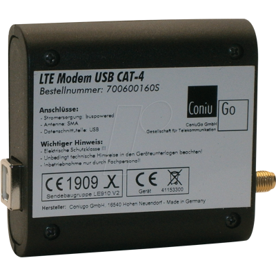 ConiuGo 700600160S LTE Modem - Quad-band LTE-GSM, USB, Klein ConiuGo 700600160S LTE Modem - Quad-band LTE-GSM, USB, Klein