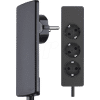 EVOLINE 3-F SW - Steckdosenleiste, EVOline® Plug, 3-fach, 1,5 m, schwarz