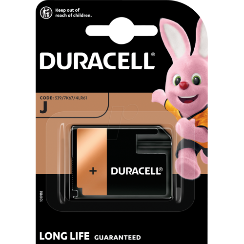 Duracell DURA ALK 4LR61 - Alkaline Batterie, 4LR61 (J), 1er-Pack