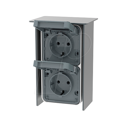 JEHOKA 12299555 - Edelstahl-Säule B 1.2, 2 Steckdosen