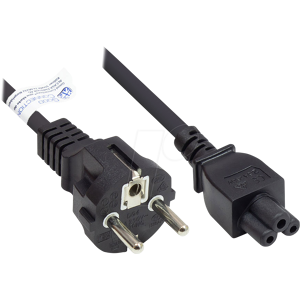 GOOD CONNECTIONS GC P0005-S050 - Netzkabel Typ E+F CEE 7/7 auf C5 , schwarz, 0,75 mm², 5 m GOOD CONNECTIONS GC P0005-S050 - Netzkabel Typ E+F CEE 7/7 auf C5 , schwarz, 0,75 mm², 5 m