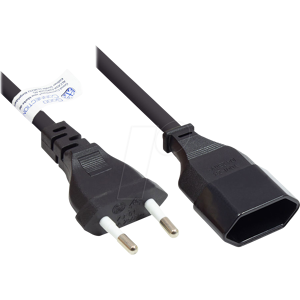 GOOD CONNECTIONS GC P0300-S050 - Verlängerung Euro-Stecker Typ C, schwarz, 0,75 mm², 5 m GOOD CONNECTIONS GC P0300-S050 - Verlängerung Euro-Stecker Typ C, schwarz, 0,75 mm², 5 m