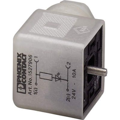 PHOENIX-CONTACT PHOE 1527906 - Ventilstecker, 3-pol, Gewindeart Kopf A, 24 V PHOENIX-CONTACT PHOE 1527906 - Ventilstecker, 3-pol, Gewindeart Kopf A, 24 V