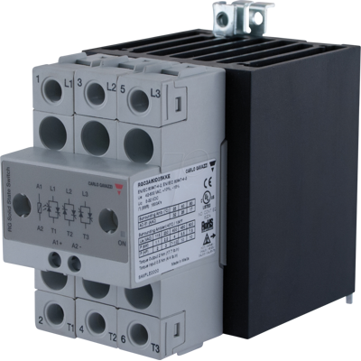 CARLO GAVAZZI RGC3A60D25KKE - Halbleiterrelais Typ RGC, 3-pol, 25 A, 42 - 660 V AC CARLO GAVAZZI RGC3A60D25KKE - Halbleiterrelais Typ RGC, 3-pol, 25 A, 42 - 660 V AC
