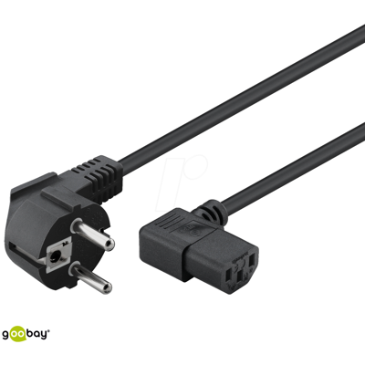 GOOBAY 96032 - Beidseitig abgewinkeltes Kaltgeräte-Anschlusskabel, 3 m, Schwarz GOOBAY 96032 - Beidseitig abgewinkeltes Kaltgeräte-Anschlusskabel, 3 m, Schwarz