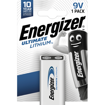 Energizer EN UL 9V - Lithium Batterie, 9-V-Block, 800 mAh, 1er-Pack Energizer EN UL 9V - Lithium Batterie, 9-V-Block, 800 mAh, 1er-Pack