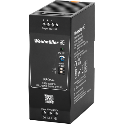Weidmüller PRO BAS 240W 48V 5A Netzteil - Power Supply Unit Weidmüller PRO BAS 240W 48V 5A Netzteil - Power Supply Unit