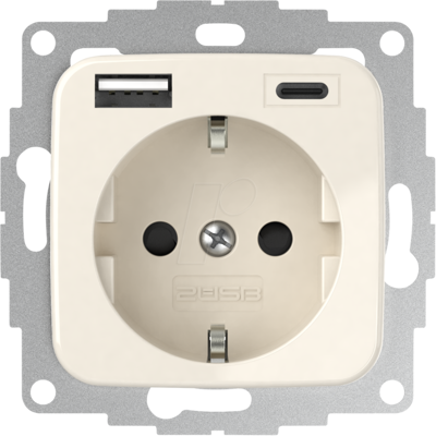 ICP InCharge PRO 2USB - Schutzkontakt-Steckdose mit USB, Cremeweiß ICP InCharge PRO 2USB - Schutzkontakt-Steckdose mit USB, Cremeweiß