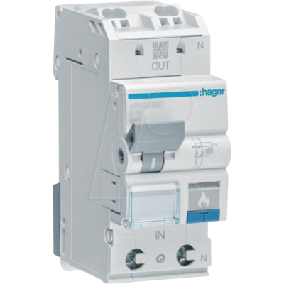 Hager ARC963D - Fehlerlichtbogen-Schutz AFDD mit LS-Schalter 1P+N 6kA Hager ARC963D - Fehlerlichtbogen-Schutz AFDD mit LS-Schalter 1P+N 6kA