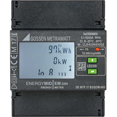 Gossen Metrawatt EM2289 - Energiemeter - 4-Draht, MID-zertifiziert Gossen Metrawatt EM2289 - Energiemeter - 4-Draht, MID-zertifiziert