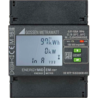 Gossen Metrawatt U2387-V012 - Dreiphasen-Energiezähler - MID-konform Gossen Metrawatt U2387-V012 - Dreiphasen-Energiezähler - MID-konform