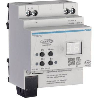 Hager TYFS671D - Sicheres KNX/DALI 2 Gateway, 1 Fach Hager TYFS671D - Sicheres KNX/DALI 2 Gateway, 1 Fach
