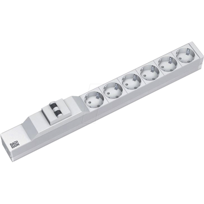 Bachmann 333.412 6AC Steckdosenleiste - 1U Aluminium Bachmann 333.412 6AC Steckdosenleiste - 1U Aluminium