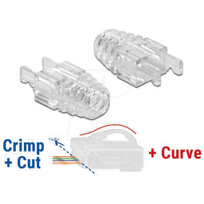DELOCK 86471 - Netzwerk RJ45 Crimp+Cut Knickschutz, 20 Stück DELOCK 86471 - Netzwerk RJ45 Crimp+Cut Knickschutz, 20 Stück