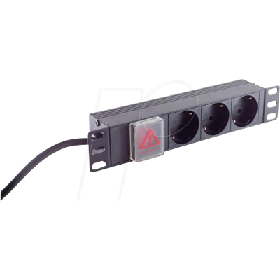 Shiverpeaks Basic-S 10" Steckdosenleiste - 3-fach, 1HE, Schwarz Shiverpeaks Basic-S 10" Steckdosenleiste - 3-fach, 1HE, Schwarz