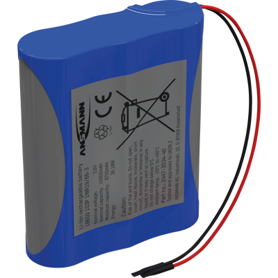 Ansmann ANS 2447-3034-40 - Lithium-Ionen Akkupack, 3,6 V, 10050 mAh, 1S3P Ansmann ANS 2447-3034-40 - Lithium-Ionen Akkupack, 3,6 V, 10050 mAh, 1S3P