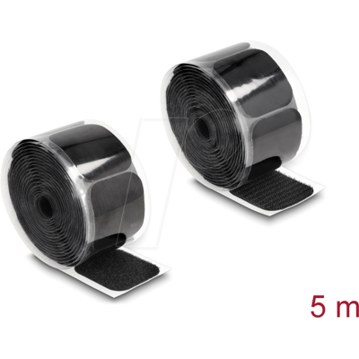 DELOCK 19108 - Klettpad, selbstklebend, 45 x 50 mm - Länge 5 m schwarz DELOCK 19108 - Klettpad, selbstklebend, 45 x 50 mm - Länge 5 m schwarz