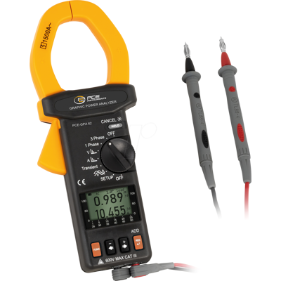 PCE Instruments Stromqualitätsanalysator - Zangenamperemeter, 1/3 Phase PCE Instruments Stromqualitätsanalysator - Zangenamperemeter, 1/3 Phase
