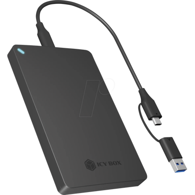 Icybox ICY IB-201T-CU31 - Extenes 2.5" SATA Gehäuse, USB 3.1, schwarz Icybox ICY IB-201T-CU31 - Extenes 2.5" SATA Gehäuse, USB 3.1, schwarz