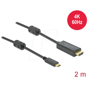 DELOCK 85970 - Kabel, USB-C > HDMI, 4K 60Hz, aktiv, DP Alt, St./St. 2 m DELOCK 85970 - Kabel, USB-C > HDMI, 4K 60Hz, aktiv, DP Alt, St./St. 2 m