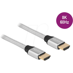 DELOCK 85367 - Ultra High Speed HDMI Kabel 48 Gbps 8K 60 Hz silber 2 m zertifiz