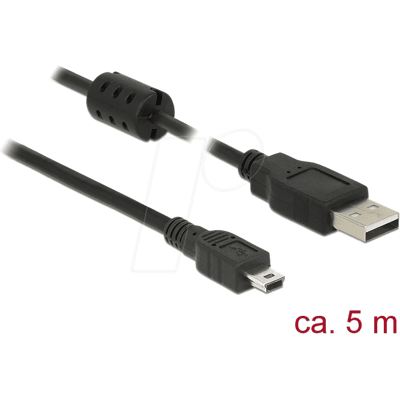 DELOCK 84916 - Delock Kabel USB 2.0 A Stecker > Mini-B Stecker 5,0 m DELOCK 84916 - Delock Kabel USB 2.0 A Stecker > Mini-B Stecker 5,0 m