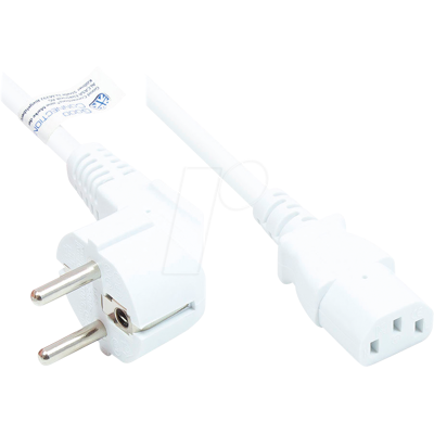 GOOD CONNECTIONS GC P0130-W030 - Netzkabel Typ E+F CEE 7/7 auf C13 , weiß, 1,00 mm², 3 m GOOD CONNECTIONS GC P0130-W030 - Netzkabel Typ E+F CEE 7/7 auf C13 , weiß, 1,00 mm², 3 m