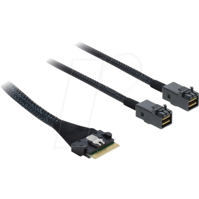 DELOCK 82156 - Slim SAS SFF-8654 8i zu 2 x Mini SAS HD SFF-8643, PCIe 4.0, 0,5 DELOCK 82156 - Slim SAS SFF-8654 8i zu 2 x Mini SAS HD SFF-8643, PCIe 4.0, 0,5
