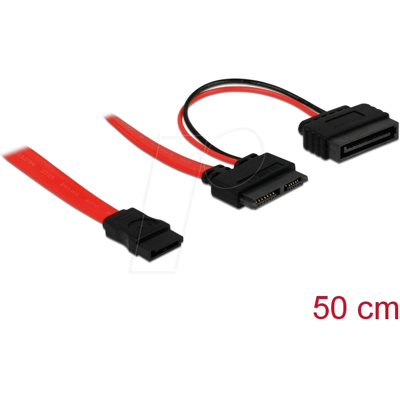 DELOCK 84418 - Kabel Slim SATA Buchse > SATA 7 Pin + SATA 15 Pin 5 V 50 cm DELOCK 84418 - Kabel Slim SATA Buchse > SATA 7 Pin + SATA 15 Pin 5 V 50 cm
