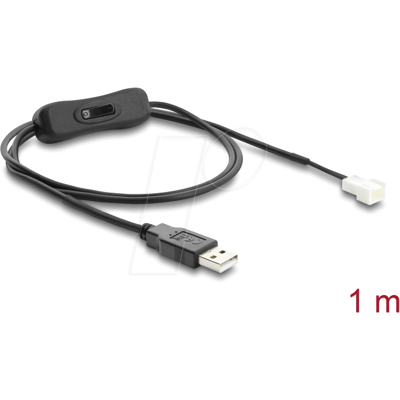 DELOCK 91233 - Lüfterkabel USB 2.0 Typ-A Stecker zu 3 Pin, 1,00m DELOCK 91233 - Lüfterkabel USB 2.0 Typ-A Stecker zu 3 Pin, 1,00m