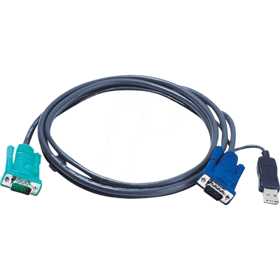 ATEN 2L-5202U - KVM-Kabel VGA USB, schwarz, 1,8 m ATEN 2L-5202U - KVM-Kabel VGA USB, schwarz, 1,8 m