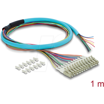 DELOCK 91054 - LWL Pigtail Fanout Kabel, 12x LC/UPC, OM3, 50/125 µm, 12 Stück, DELOCK 91054 - LWL Pigtail Fanout Kabel, 12x LC/UPC, OM3, 50/125 µm, 12 Stück,