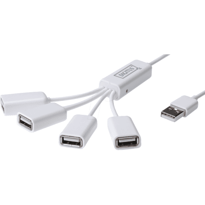 DIGITUS DA-70216 - DIGITUS USB 2.0 - 4-port Kabel-Hub, 100cm DIGITUS DA-70216 - DIGITUS USB 2.0 - 4-port Kabel-Hub, 100cm