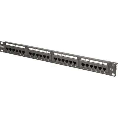 Digitus DIGI DN-91624UCR - Patch Panel, Cat.6, 1 HE, 24-Port, ungeschirmt Digitus DIGI DN-91624UCR - Patch Panel, Cat.6, 1 HE, 24-Port, ungeschirmt