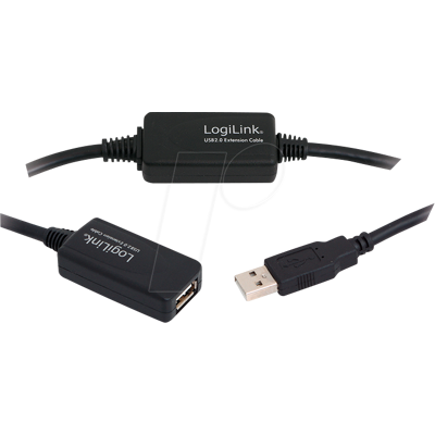 LOGILINK UA0147 - USB 2.0 Kabel, A Stecker auf Buchse, Verstärker, 25 m LOGILINK UA0147 - USB 2.0 Kabel, A Stecker auf Buchse, Verstärker, 25 m