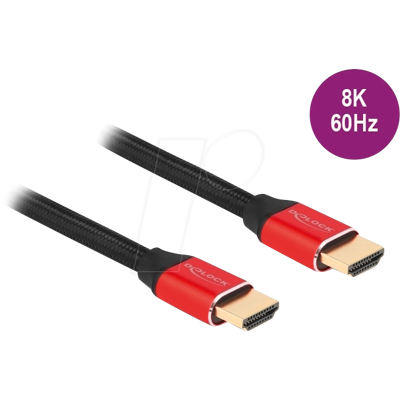 DELOCK 85775 - Ultra High Speed HDMI Kabel 48 Gbps 8K 60 Hz rot 3 m zertifizier DELOCK 85775 - Ultra High Speed HDMI Kabel 48 Gbps 8K 60 Hz rot 3 m zertifizier
