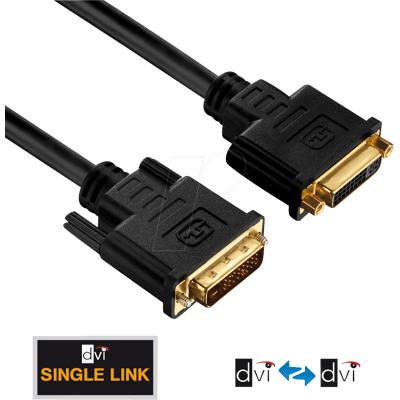 PURELINK PURE PI4100-050 - DVI Verlängerung DVI 18+1 Stecker auf Buchse, Single Link, 5 m PURELINK PURE PI4100-050 - DVI Verlängerung DVI 18+1 Stecker auf Buchse, Single Link, 5 m