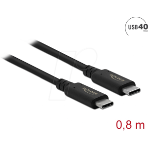 DELOCK 86979 - USB 4.0 Kabel, 40 Gbit/s, 100 W, 8K 60Hz, 0,8 m