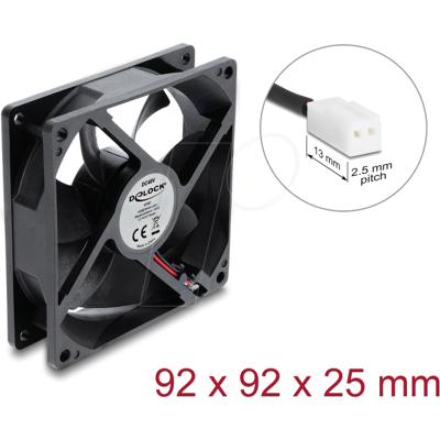 DELOCK 67447 - Axiallüfter 48 V DC, 92 x 92 x 25 mm mit 2 Pin Anschluss DELOCK 67447 - Axiallüfter 48 V DC, 92 x 92 x 25 mm mit 2 Pin Anschluss