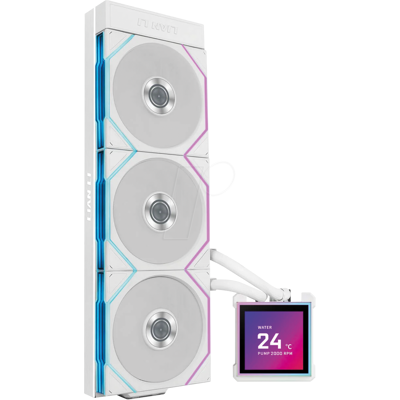LIAN LI LIAN HS2LCDS36TW - HydroShift II AiO-Wasserkühlung, RGB, LCD-Display, 360 mm, weiß LIAN LI LIAN HS2LCDS36TW - HydroShift II AiO-Wasserkühlung, RGB, LCD-Display, 360 mm, weiß