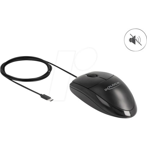 DELOCK 12114 - Maus (Mouse), Kabel, USB-C, schwarz