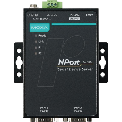 MOXA NPORT5210AT - Geräteserver, 1x RJ45, 2x RS-232, DB9 MOXA NPORT5210AT - Geräteserver, 1x RJ45, 2x RS-232, DB9