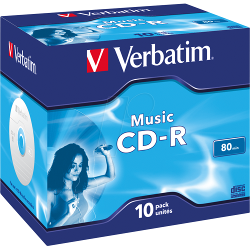 VERBATIM 43365 - CD-R, Music, 80min, 16x, 10er Pack Jewel Case