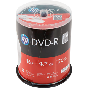 Hewlett Packard HP DME00029 - DVD-R 4.7GB/120Min, 100-er Cakebox