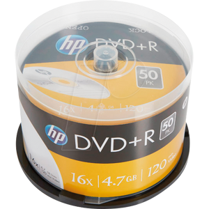 Hewlett Packard HP DRE00026 - DVD+R 4.7GB/120Min, 50-er Cakebox