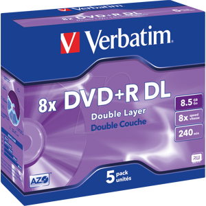 VERBATIM 43541 - DVD+R 8,5 GB Double Layer, 5er Jewel Case