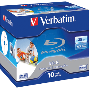 VERBATIM 43713 - BD-R, 25GB, bedruckbar, 10er Pack