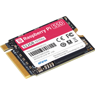 RPI NVME KIT512 - Raspberry Pi - M.2 NVMe SSD Kit, 512 GB, inkl. M.2 HAT+ RPI NVME KIT512 - Raspberry Pi - M.2 NVMe SSD Kit, 512 GB, inkl. M.2 HAT+